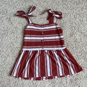 Extra small red with white strips tank by American Eagle. Adjustable straps!
